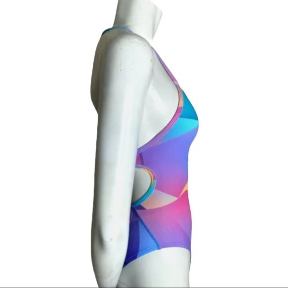 Nike Hydrastrong Multicoloured One Piece Chlorine Resistant Bathing Suit Size 0 - Picture 2 of 7